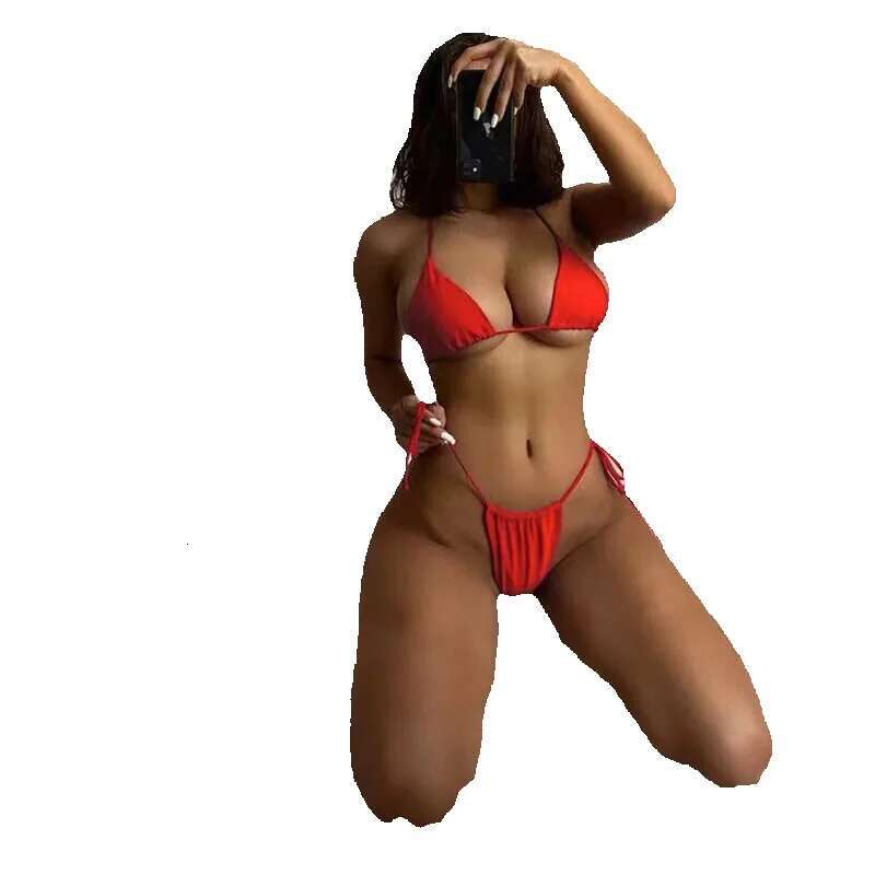 Bareback swimsuit, customized for women, sexy clothing, triangle, shoulder strap, bikini, special offer
