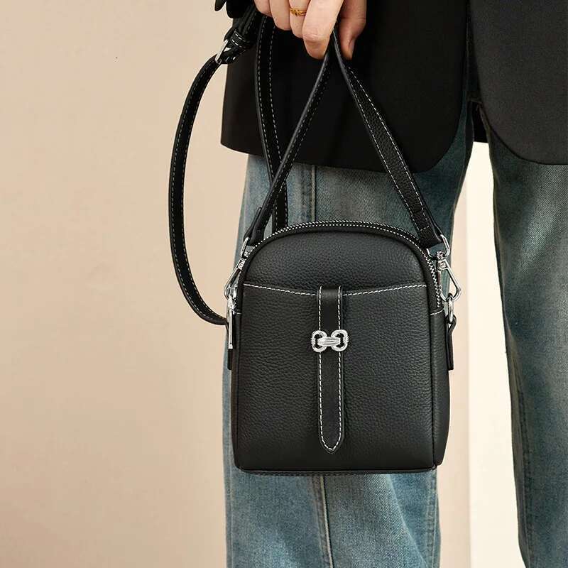 Genuine Leather Women's Crossbody Shell Bag, Summer Popular 2024 Small Shoulder Handbag Female High-End Messenger Purses