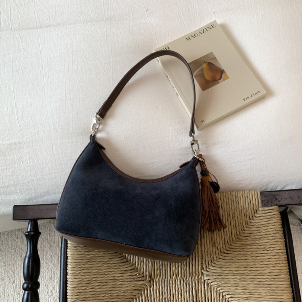 Retro Style Suede Fringe Arm Pit Bag for Women - Large Capacity Shoulder & Cross Body