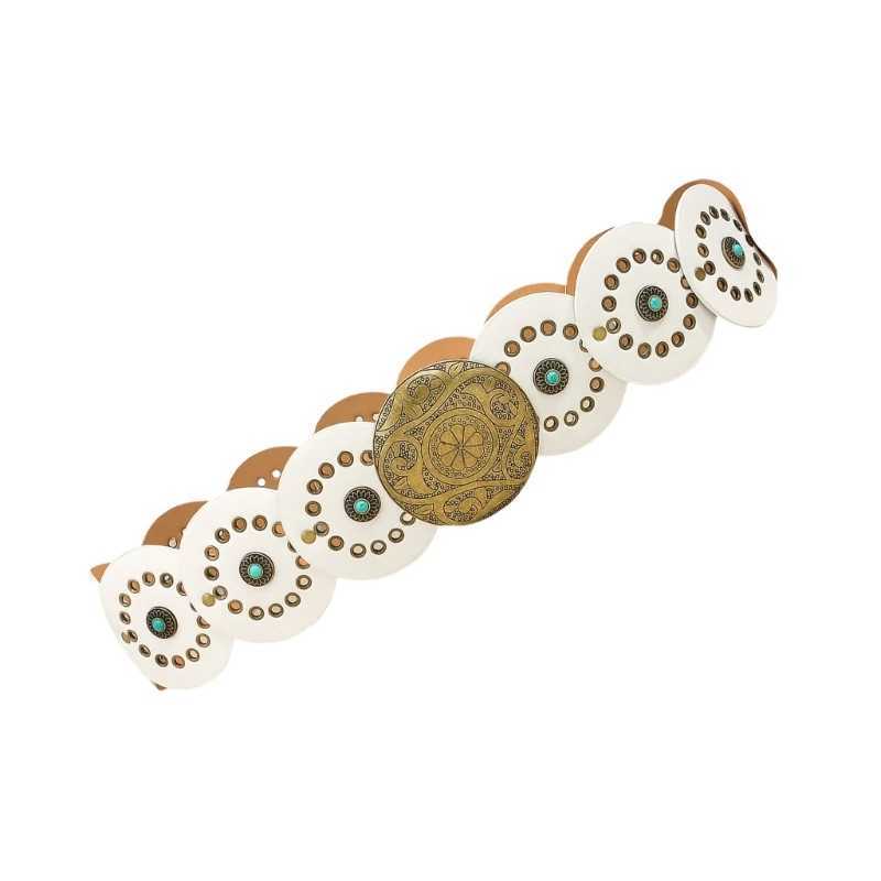 Carved Buckle Round Disc Belt Used for Wenpunk Belt 2000s Bohen PU Womens Belt Cool Western Belt X250410