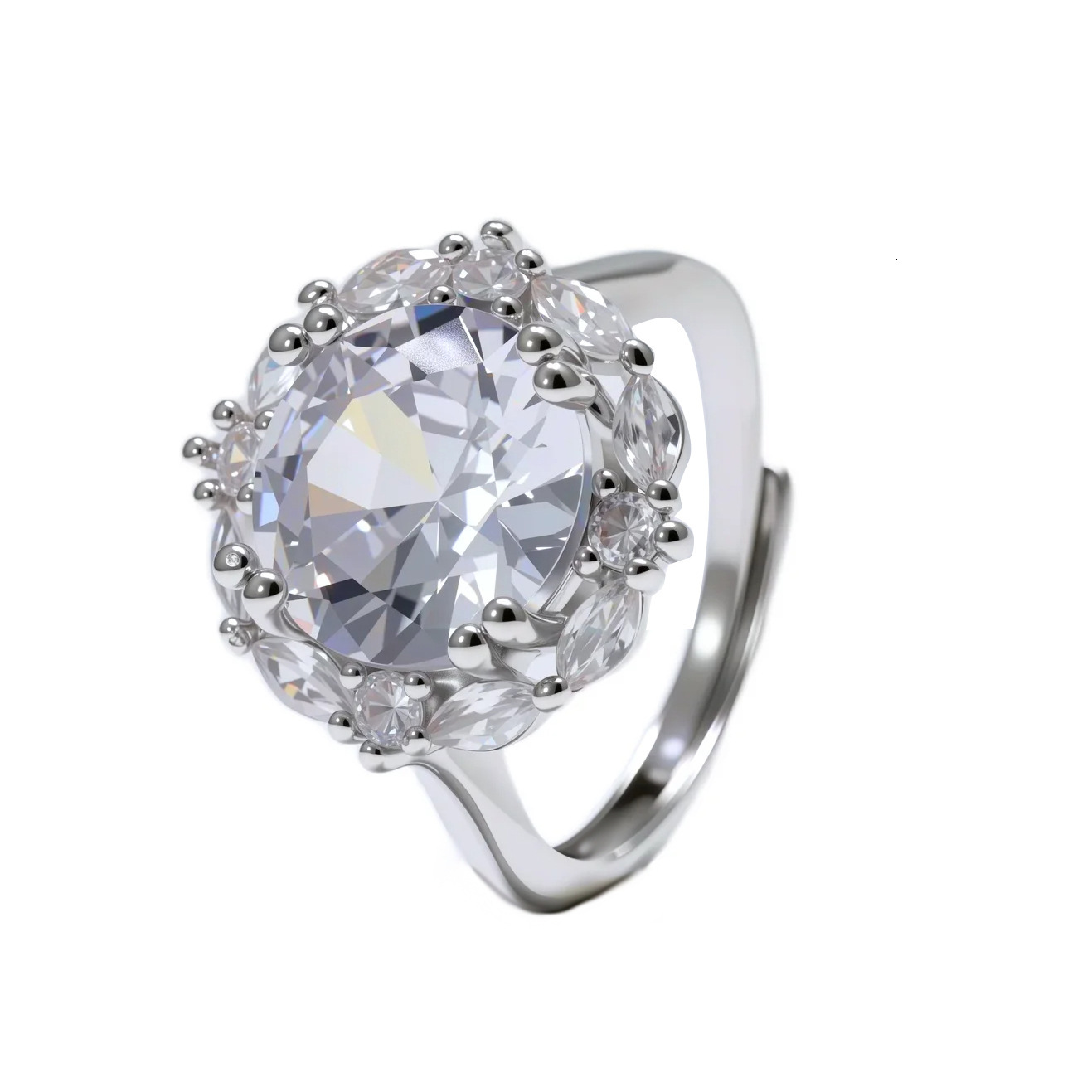 Hot Selling Popular Large Diamond Designer Ring Pigeon Egg Ring Fashion Wedding Fashion Ring Ring Adjustable Ring Tiktok Live Jewelry Manufacturer Who