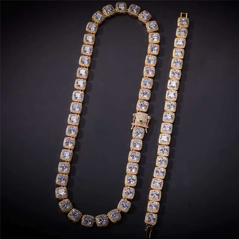 14k gold 3-6mm square GRA VVS Moissanite tennis bracelet can be used as a boutique jewelry chain gift for women and men, made in China