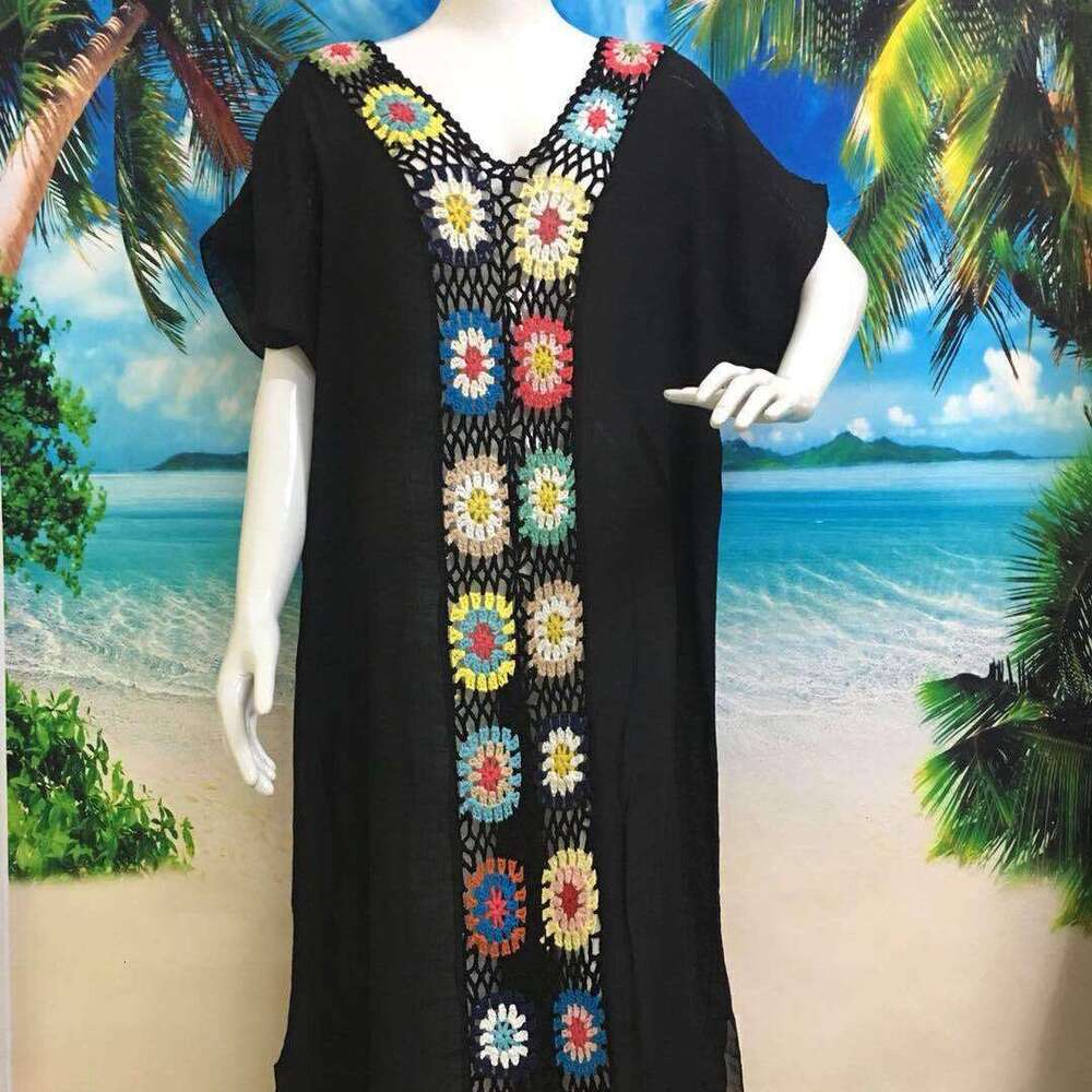 New hand hook wer spliced beach cover, elongated hollow out fashionable loose sun protection long skirt, 2025 new casual fashion trend clothing