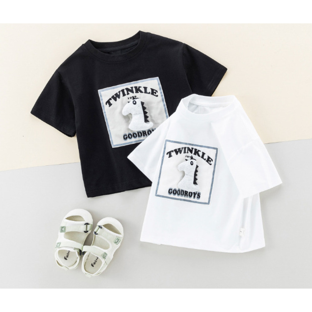 GS- Ddmyshoesvip Children S Thin Style Boys Short Top New Girls Dinosaur T Shirt Summer Half Sleeved Baby Clothes A