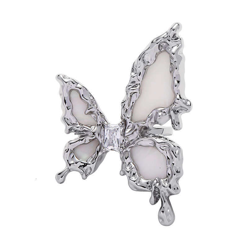 New Chinese Style Three-Dimensional High-End Niche Design Butterfly Zircon Light Luxury Versatile Open Index Finger Ring