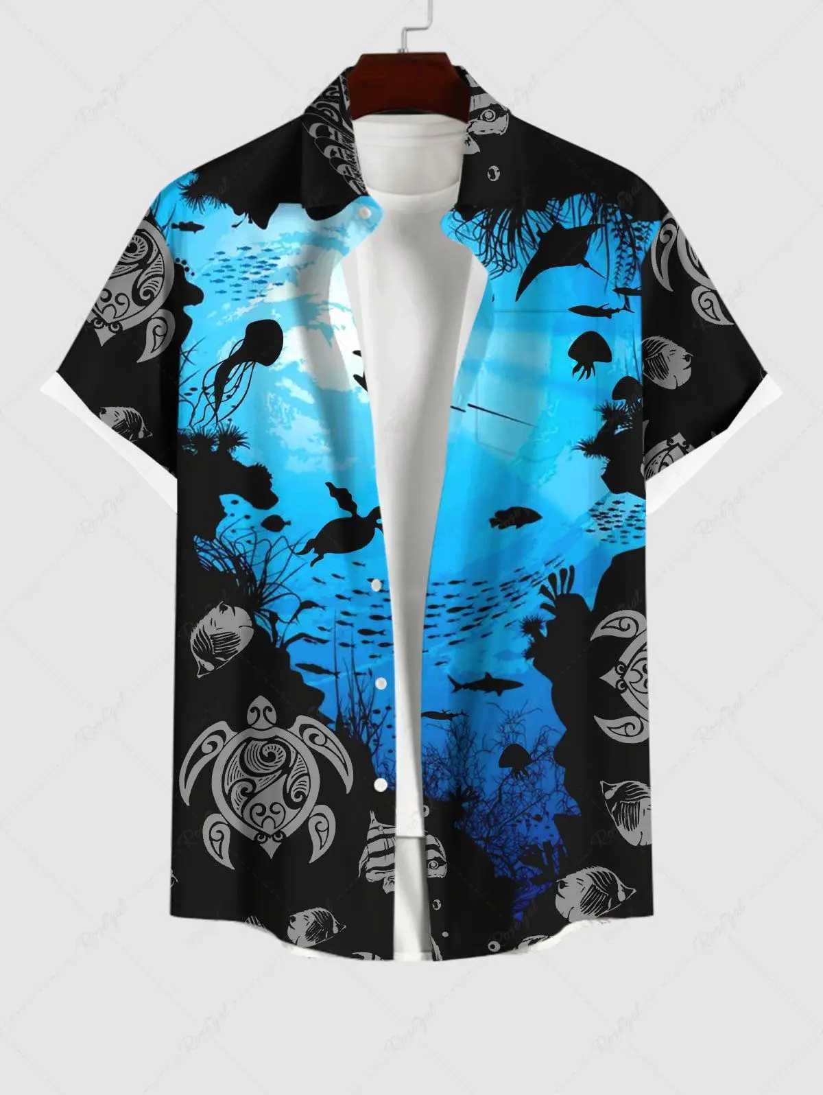 Hawaiian mens 3D printed shirt button beach vacation shirt summer short sleeved shirt mens casual shirt X250410