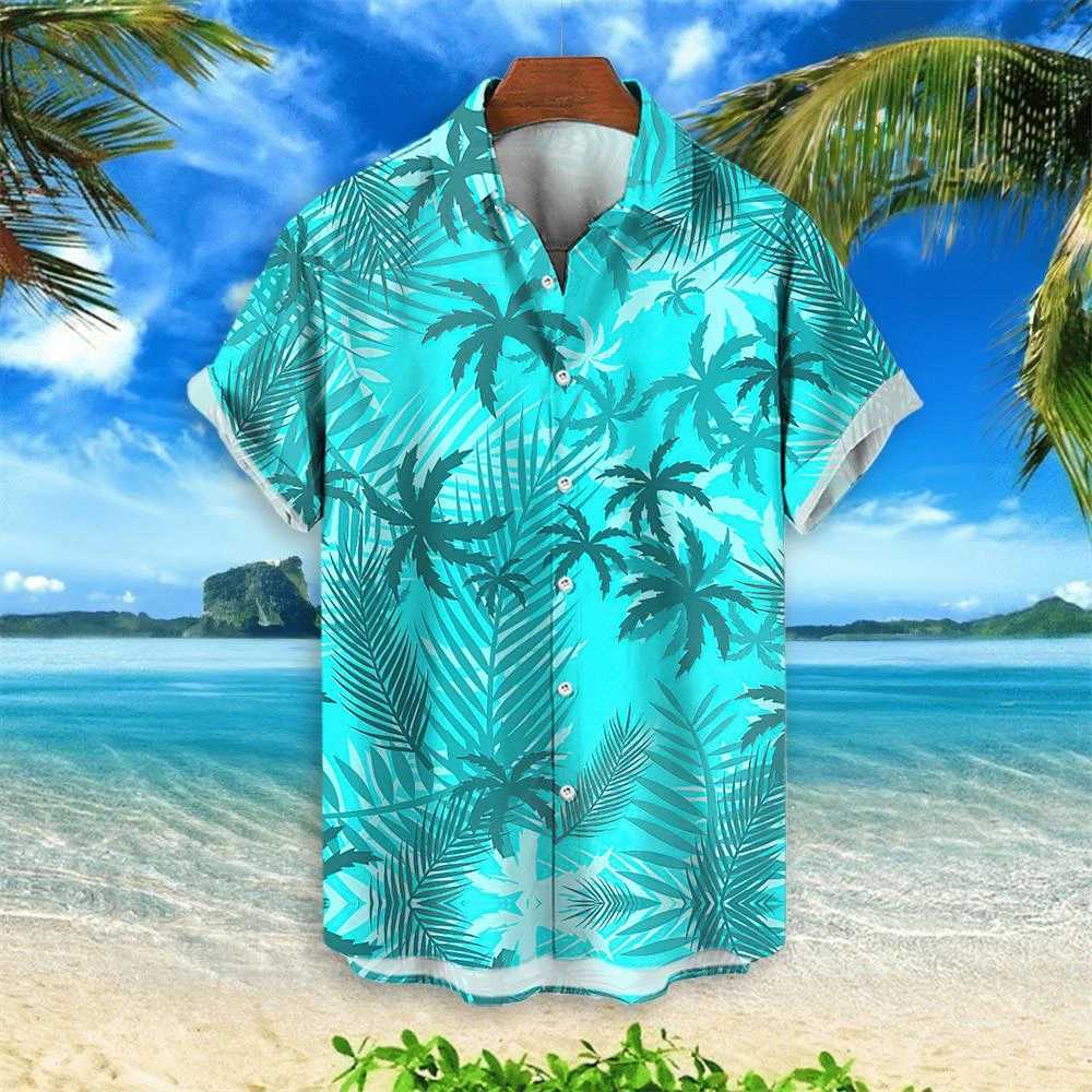 2024 Summer Animal Crane Mens Hawaiian Shirt 3D Plant Shirt Mens Flower Printed Plus Size Hawaiian Shirt Beach Flower Shirt 5XL X250410