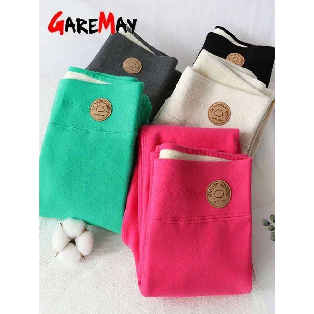 Women's Winter Thermal Velvet Cotton Slimming Tights With Fleece Pant Black Stretch Gray Thick Warm Leggings For Women