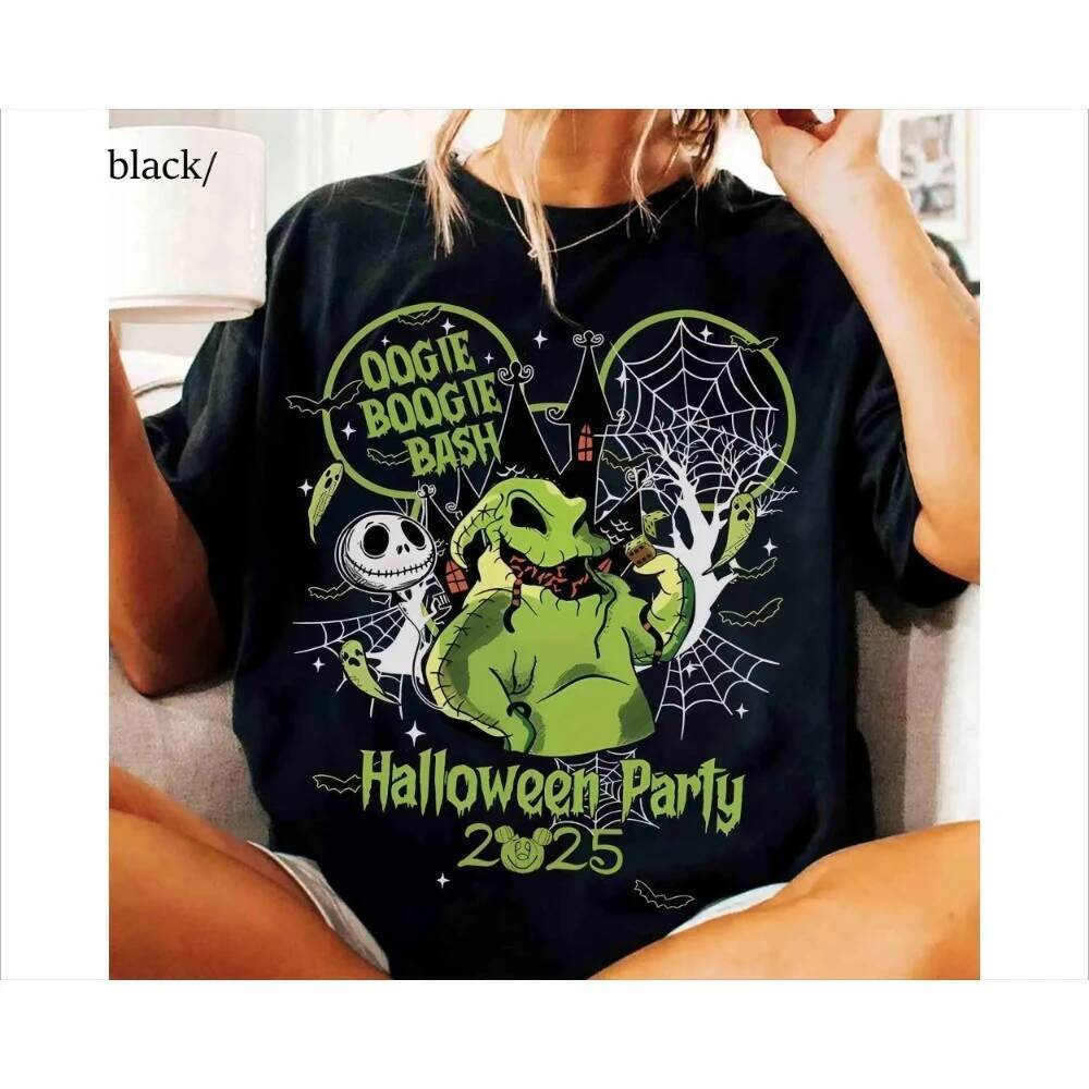 Ddmytues Christmas Bash 2025 Party Halloween Women Shirt Let's Oogie Boogie Tee Villains Nightmare Before Gift