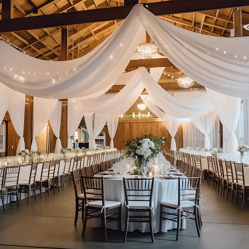 Romantic Floral Arched Backdrop for Outdoor Weddings - Elegant Wedding Party Decorations