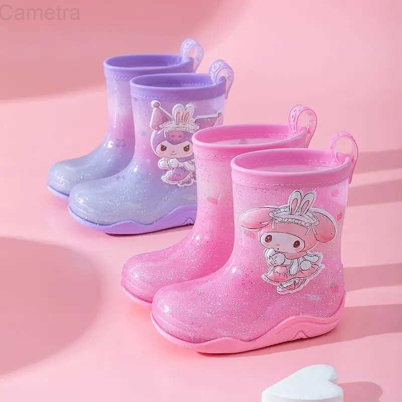 Sanrio Cute Childrens Boots Cartoon Sanrios Kuromi My Melody Children Rain Boots Good-Looking Water Shoes High Quality Rain Boot H251110