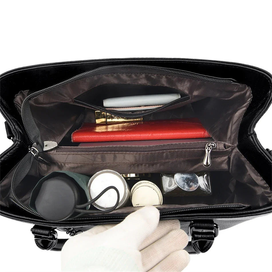 Genuine Women Bags High Quality Leather Shoulder Crossbody Messenger Tote Bag Large Handbag Purses 251110