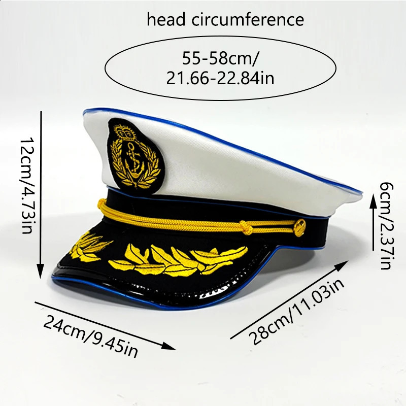 Cool Luminous Navy Hat Holiday Glow Supplies Adult Headgear Hat Glow LED Hat For Night Party 250410