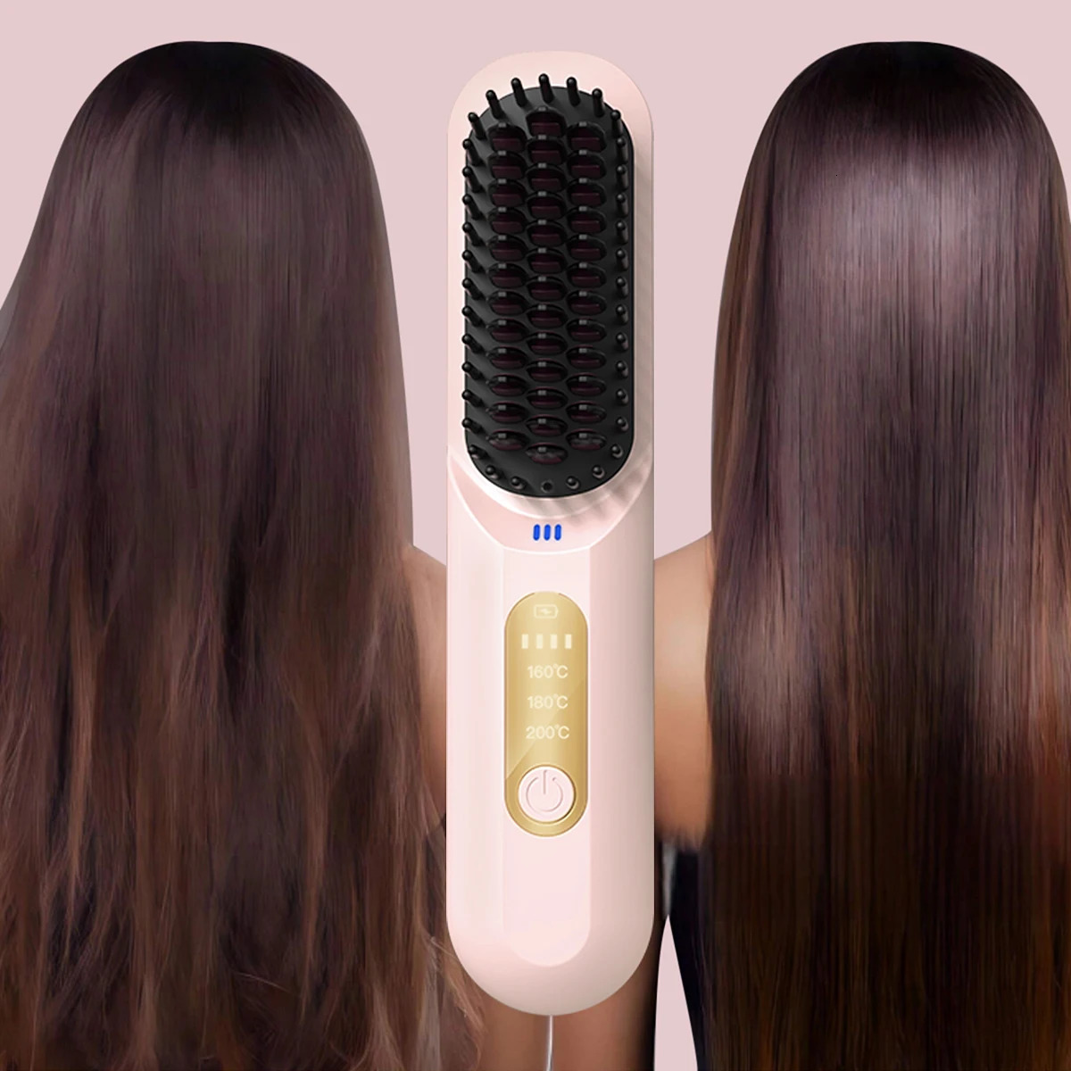 Thermostatic Hair Straightener Comb 3 Levels of Temper Ature Adjustment Quick Heat Straightening Brush 251107