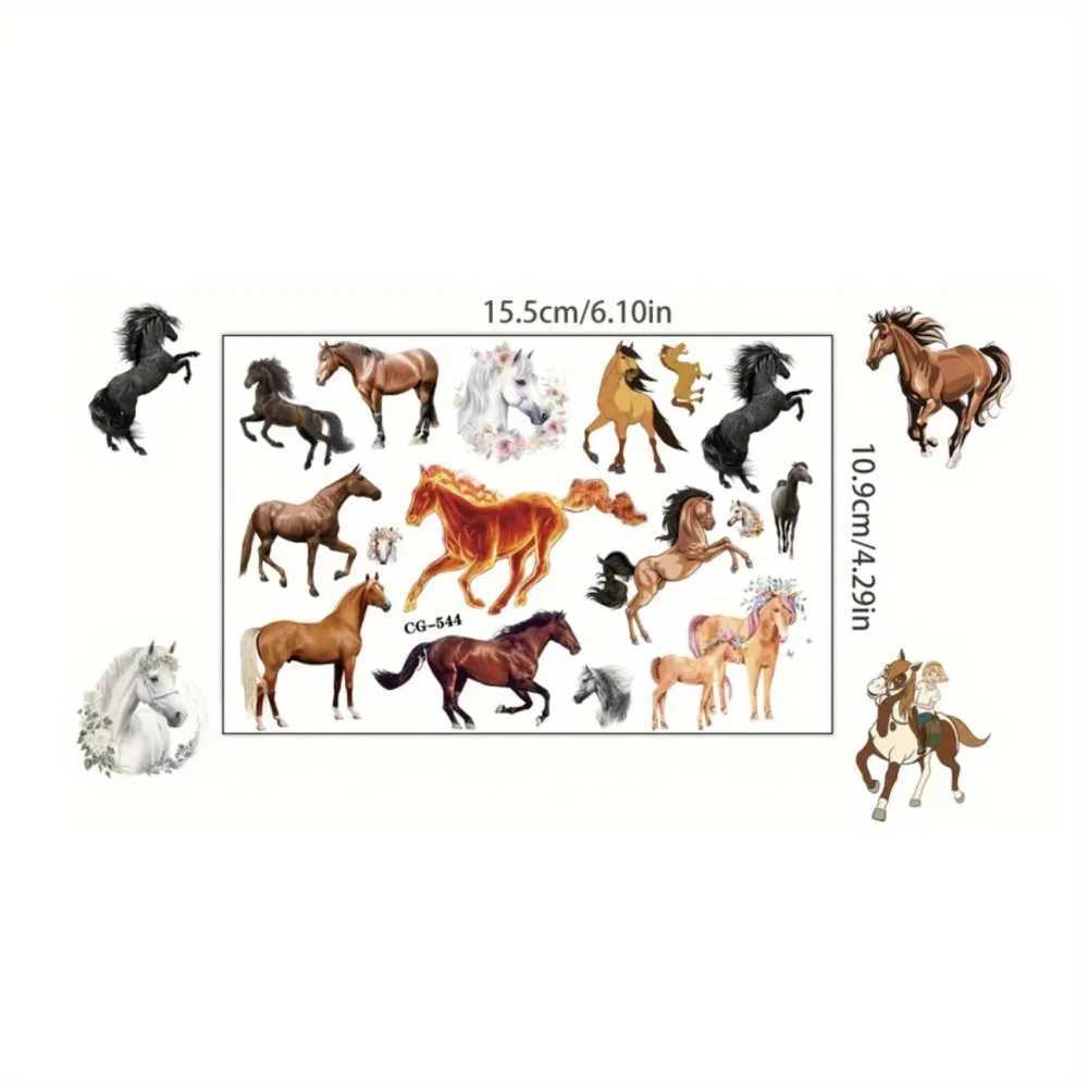 8 temporary horse tattoo stickers birthday themed party supplies decorated with tattoo gifts W250410