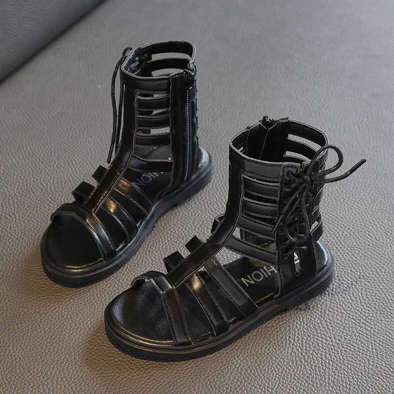 New girls Roman sandals soft soled childrens princess shoes medium-sized large girls shoes childrens sandals cool boots Z250410