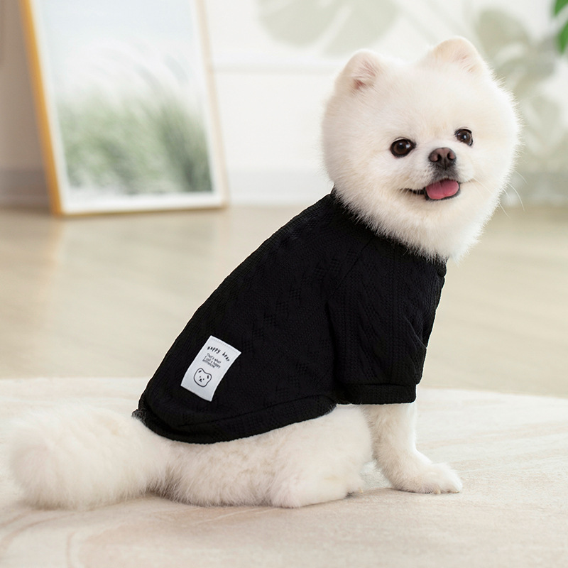 Free shipping Pet Supplies Dog Coats Jackets Autumn Winter New Pet Solid Color Knitted Sweater Fashion Small Medium sized Dog Cat Clothes