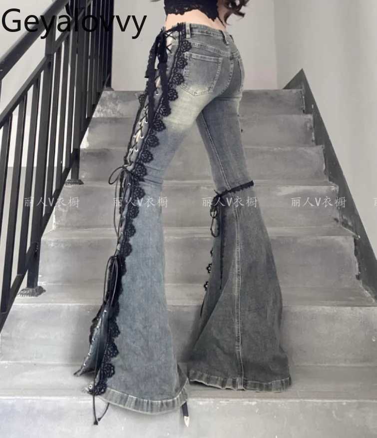 Heavy Industry Chain Decoration Loose Baggy Jeans Womens High Waist Casual Cotton Stretch Denim Pants 2025 Autumn New Trousers C251110