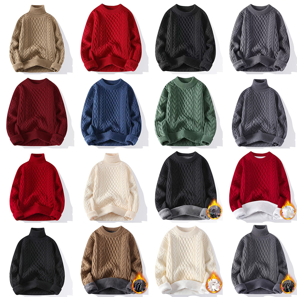 Retro twist round neck sweater men and women autumn and winter loose lazy wind thickened warmth all-match outer wear inner knitted top