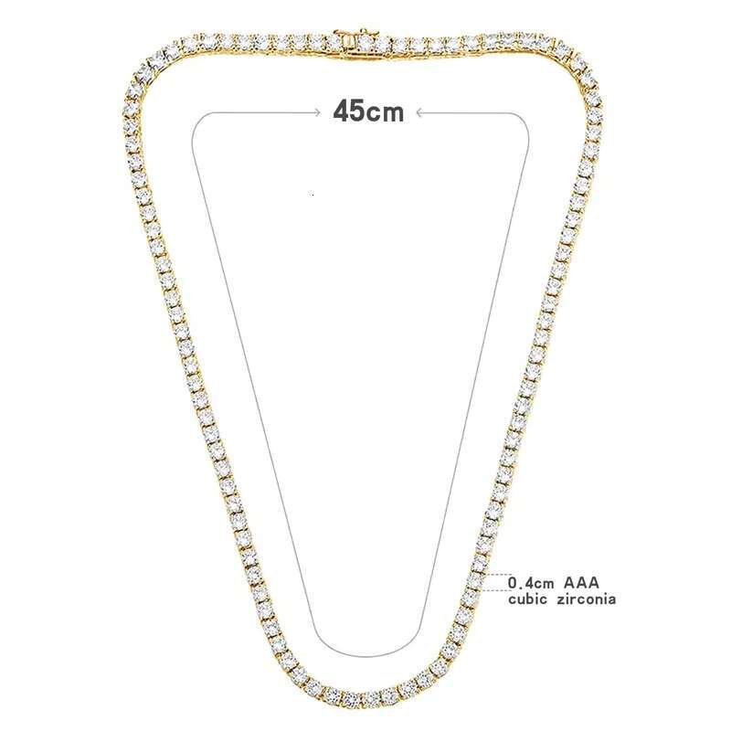 sier plated 3/4/5mm tennis set chilled Miami Cuban chain necklace for women Schmuck jewelry