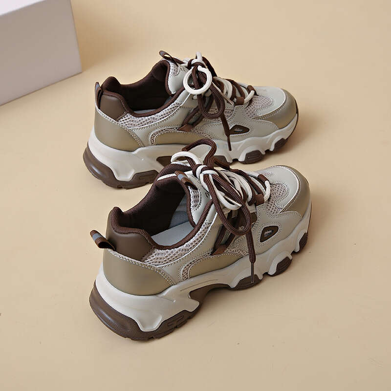 Paris 2025 Autumn Winter Dad for Women Thick Sole Height Increasing Mesh Breathable Versatile Lightweight Sports Casual Shoes F890