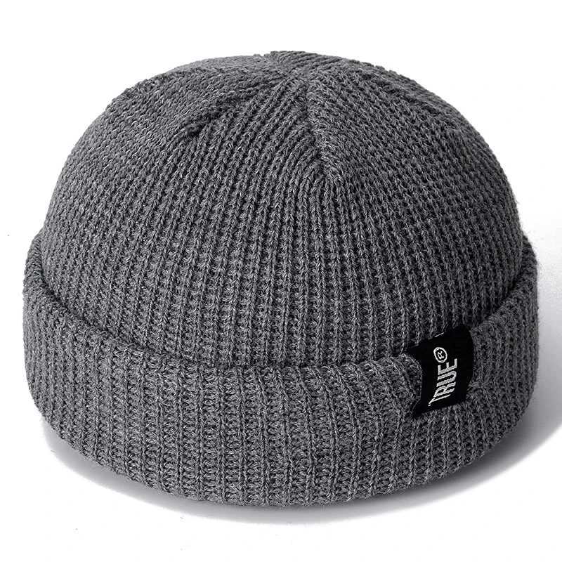 Hot Sale Daily SHORT Beanie Hat Unisex Sailor Style Winter Hat Men Women Ribbed Knitted Melon Cap True Letter Baggy HatXJ251110