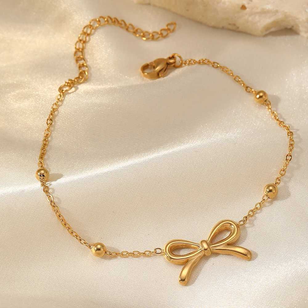 DOTIFI Stainless Steel Bow Pendant Bracelet Women Do Not Lose Color Niche Design Simple Fashion Light Luxury Jewelry AccessoriesT251110