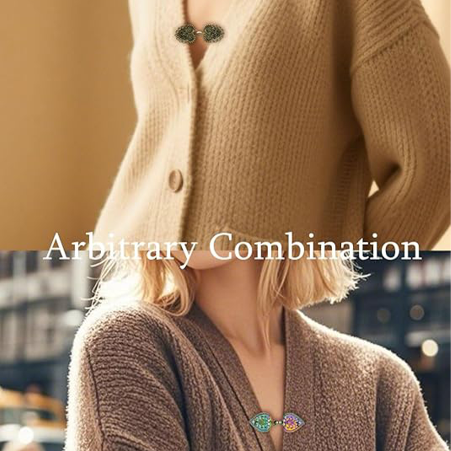 7 Pcs Vintage Sweater Shawl Clips Retro Cardigan Collar Dress Shirt Jacket Waist Brooch Clip for Women Clothing Multiple Colors 7 Styles