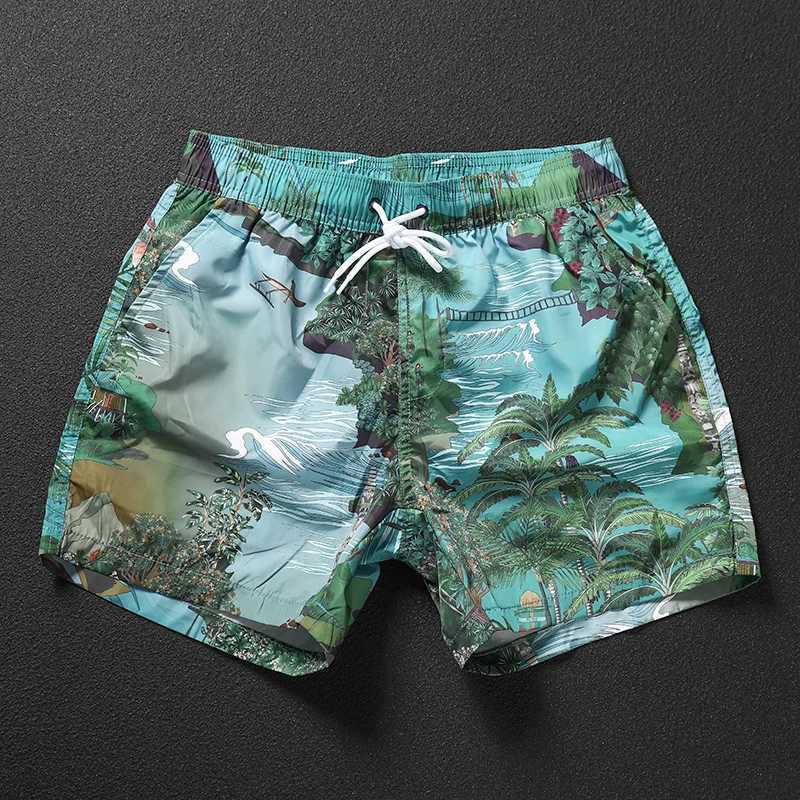Summer shorts mens personalized red Paro print beach underwear dry sports casual shorts mens trendy brand breathable X250410