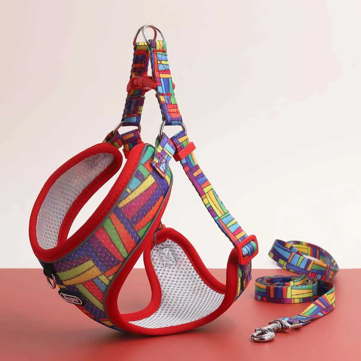 One Dog Harness and Leash Set - Comfort Adjustable - Escape Prevention Pet Leash Vest - For Small to Medium Dogs J251110