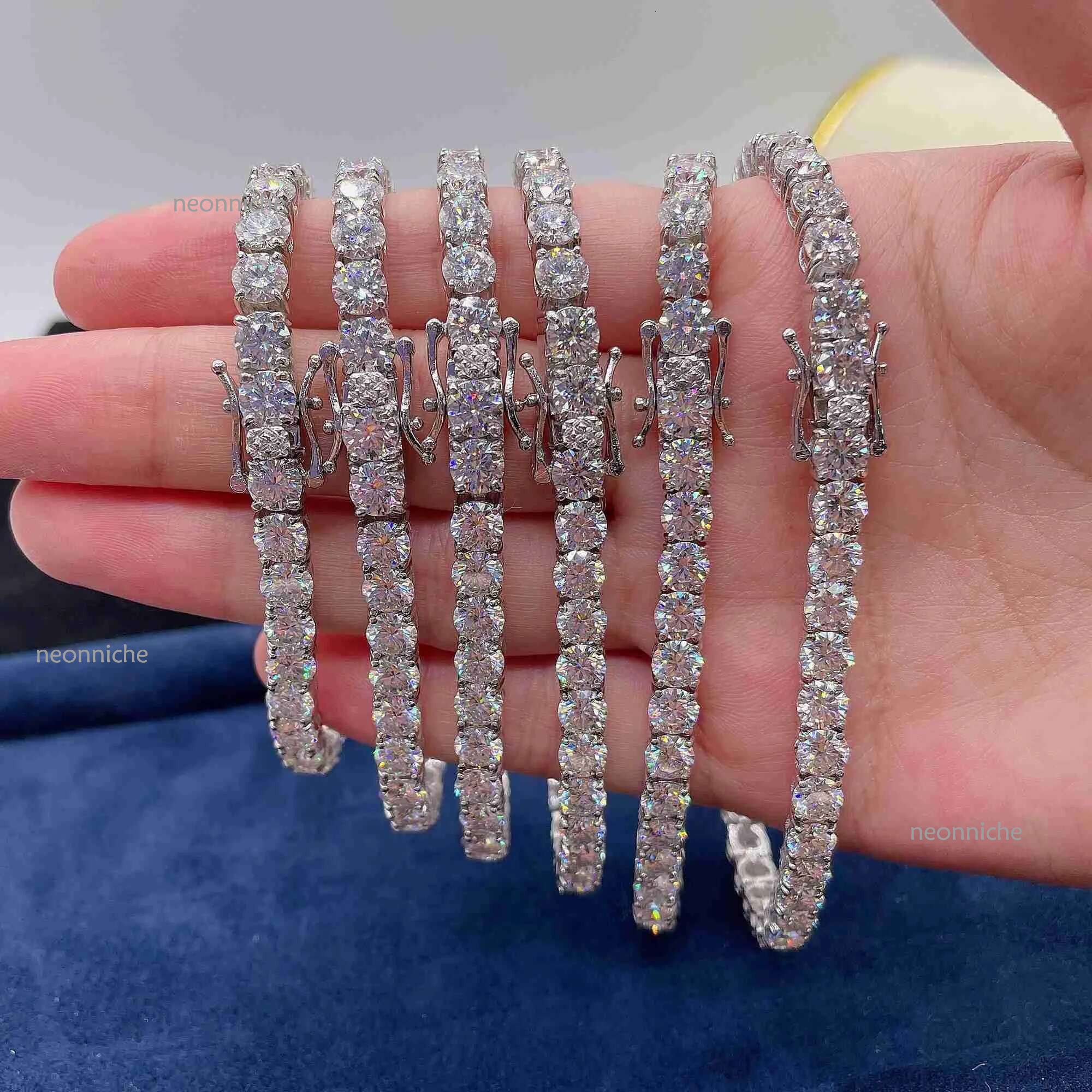 Pendant Hip Hop sier fashion Jewelry 5mm Bracelet Pass Dia Tester Vvs Moissanite Tennis Chain in Stock necklace necklaces for women