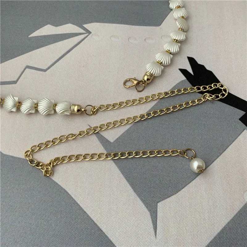 New ribbon shell pearl waist chain decorative ribbon thin metal ribbon matching dress ribbon for hundreds of pieces X250410