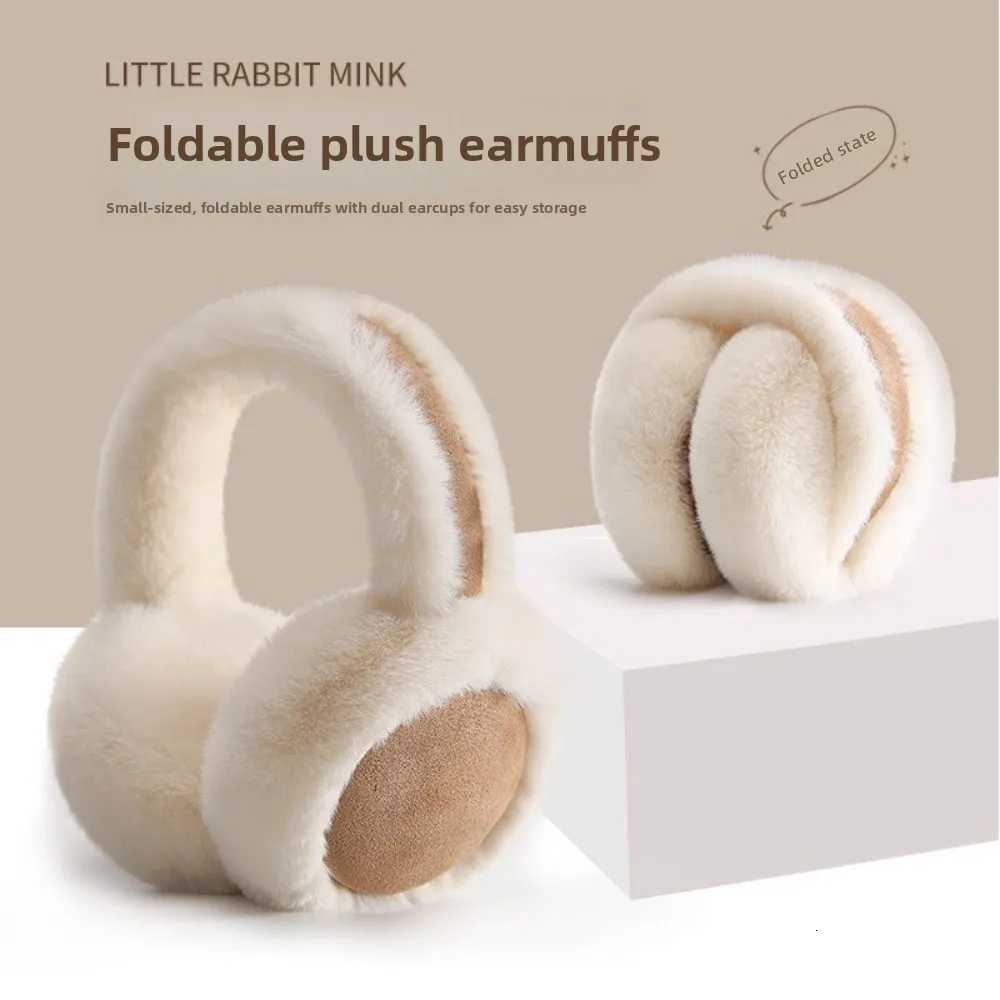 Suede plush earmuffs for women in winter with plush insulation for cycling providing warmth and antifreeze for the ears W251110