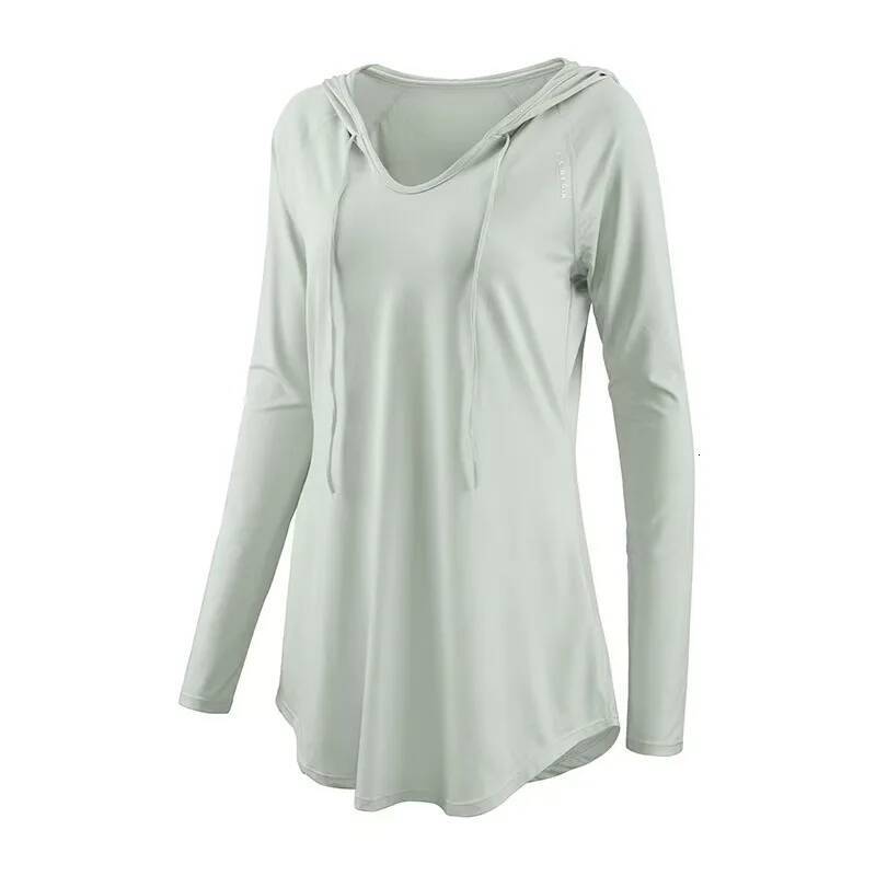 Yoga Clothing Sports Top Women's Casual Loose Cover Shirt, Long Sleeved Quick Drying Hooded Running Training Fitness Jacket