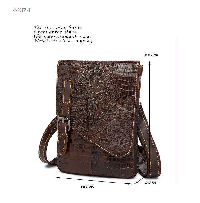 Bestselling Top Layer Cowhide Crocodile Pattern Flap Business Shoulder Crossbody Men S Light Luxury Leather Bag High Quality
