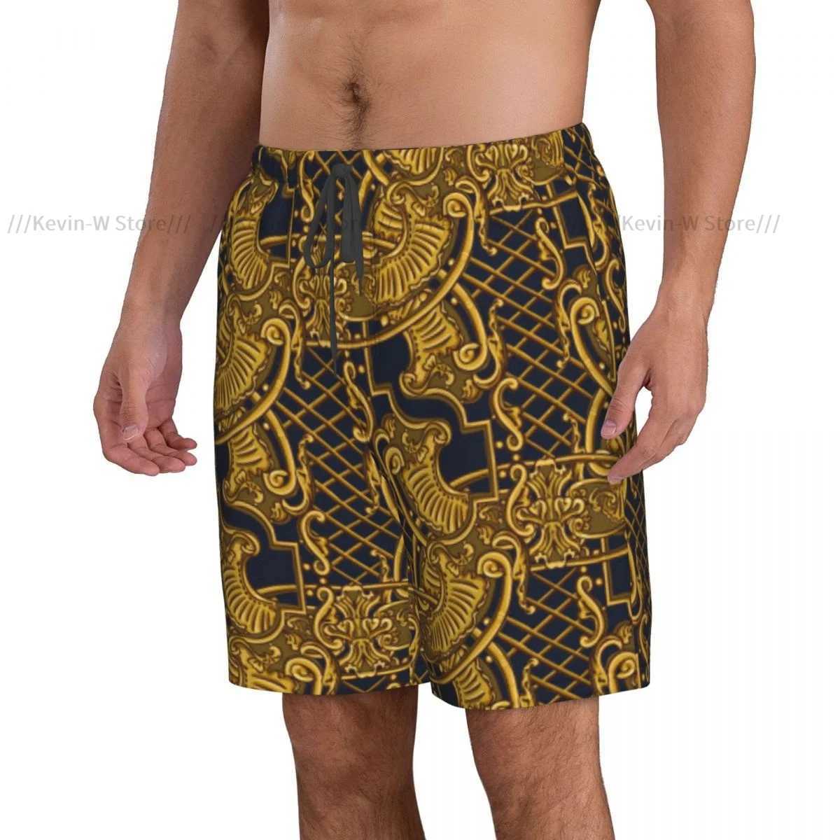 Summer Mens Swimsuit Shorts Baroque Pattern Beach Wear Swimsuit Mens Swimsuit X250410