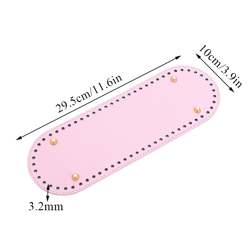 29510cm Handmade Oval Bottom for Knitted Bag PU leather Pad Handcraft Bag Base With holes DIY Crochet Bag Bottom accessories 251110