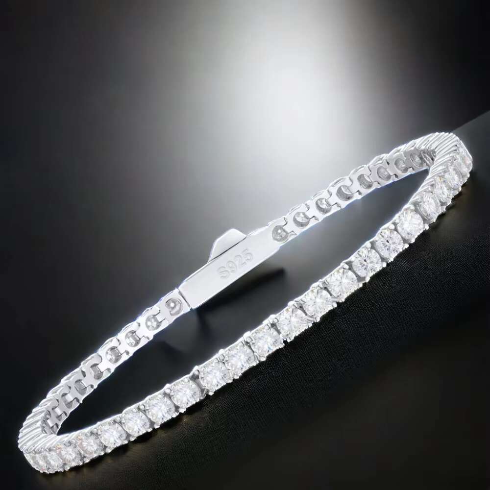 Lab Created Diamond Bracelets 925 Sterling Silver Bracelet 3mm/4mm/5mm D Color VVS Moissanite Tennis Bracelet