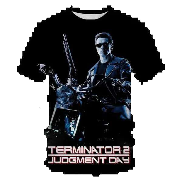 New Classic Movie Terminator 3D Printed Men's and Women's Short Sleeve Oversized T-shirt Haruku Loose Children's Y2K Top