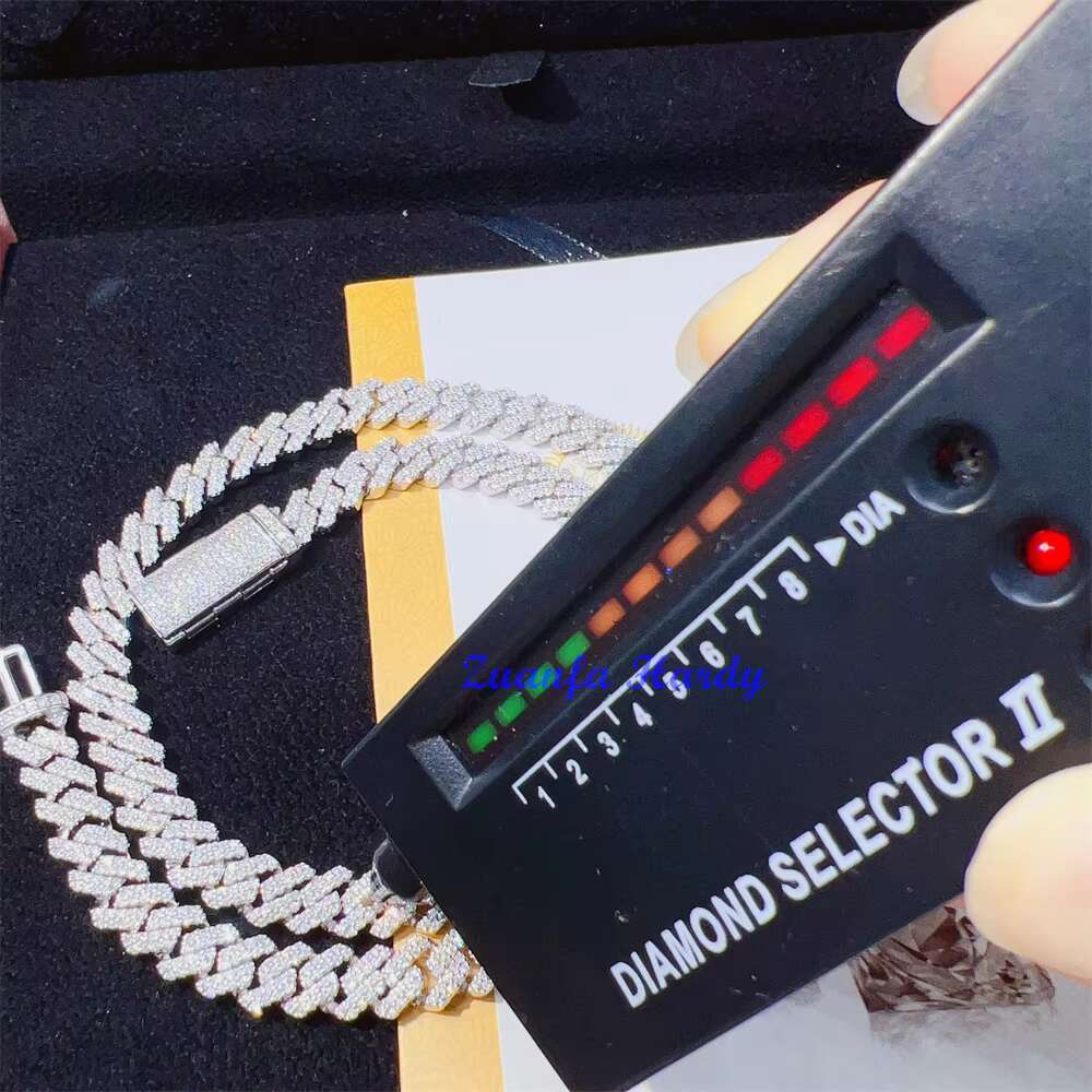 Pass tester sier necklace VVS boutique jewelry chilled 8mm 10mm women's bracelet hip-hop moissanite Cuban chain
