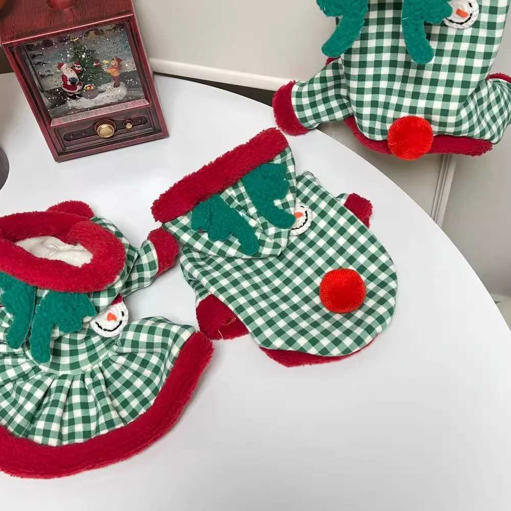 Autumn and Winter Pet Christmas Dress Little Dog Christmas Checkered Dress Pet Coat Dog Clothes for Small Dogs Puppy Clothes J251110