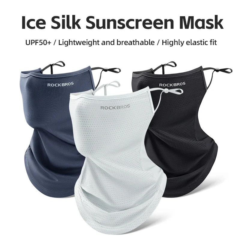 ROCKBROS Summer Silk facial mask Anti UV Fast Drying Facial Mask Sunscreen Bandage Breathable Neck Protection Ear Wrap 250408