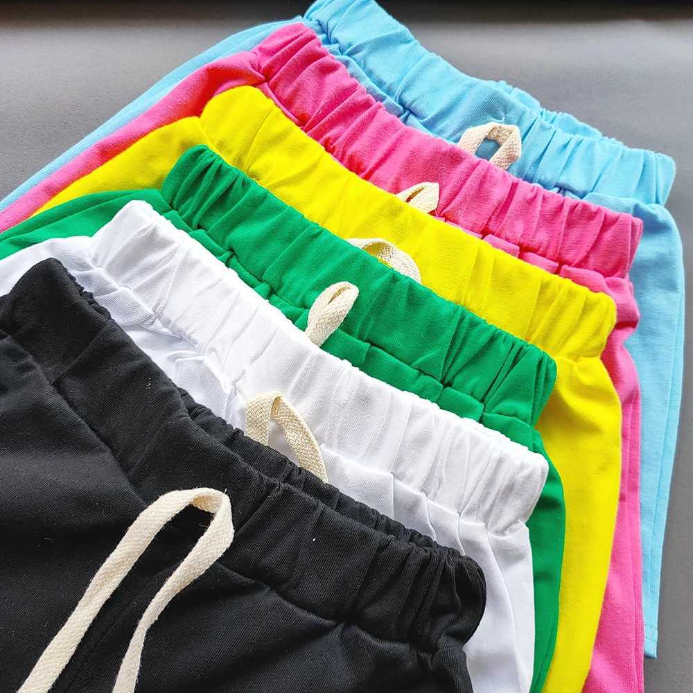 Summer girls boys shorts Korean candy color sports shorts girls cotton hot pants casual childrens beach shorts Z250410
