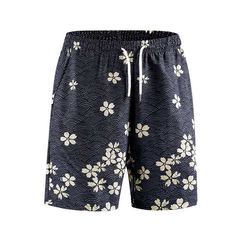 Mens gym shorts retro swim trunks printed mens quick drying running beach shorts sports pants street pants mens clothing Traf X250410