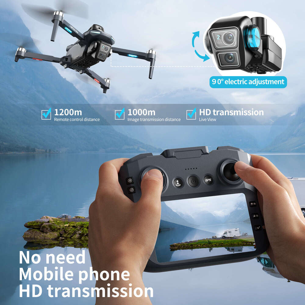 XT606 Max folding brushless drone, 4K front camera with a height range of 1200 meters, Wi Fi and APP control for real-time positioning, 4.5-inch remot
