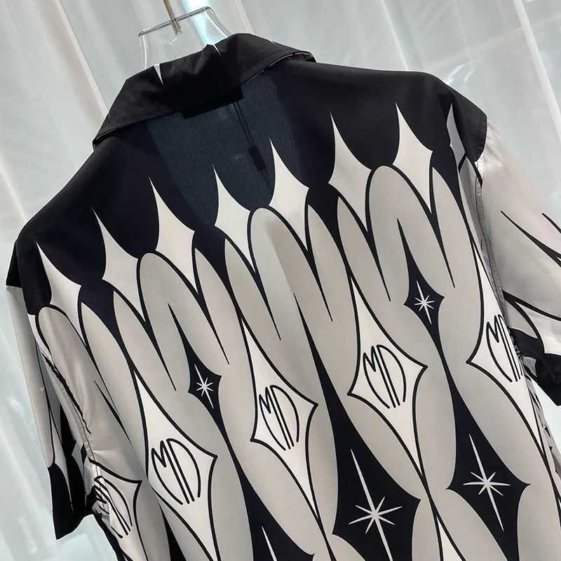 Luxury Patch Work Shirt Designer Clothing Mens Casual Short Sleeve Digital Printing Social Party Shirt Camisa Casual Hombre X250410