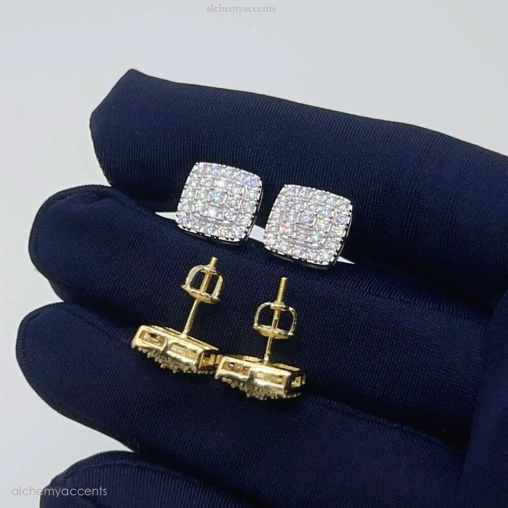 Pass Dia Tester Sterg Sier VVS Classic Gold Plated Ear Studs Moissanite Stud Earring