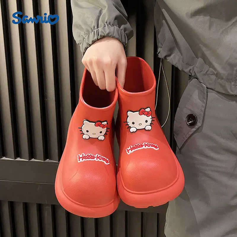 Sanrio Kawaii Hello Kitty Student Cartoon Cute Comfortable Rain Boots Waterproof Non Slip Boots Birthday Gift for Kids H251110