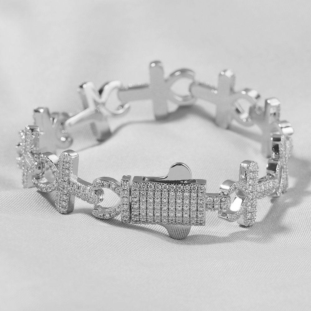 15mm Hip Hop Cross Infinite Cuban Chain Necklace Bracelet 5A Cubic Zirconia Choker Collar Mens Jewelry