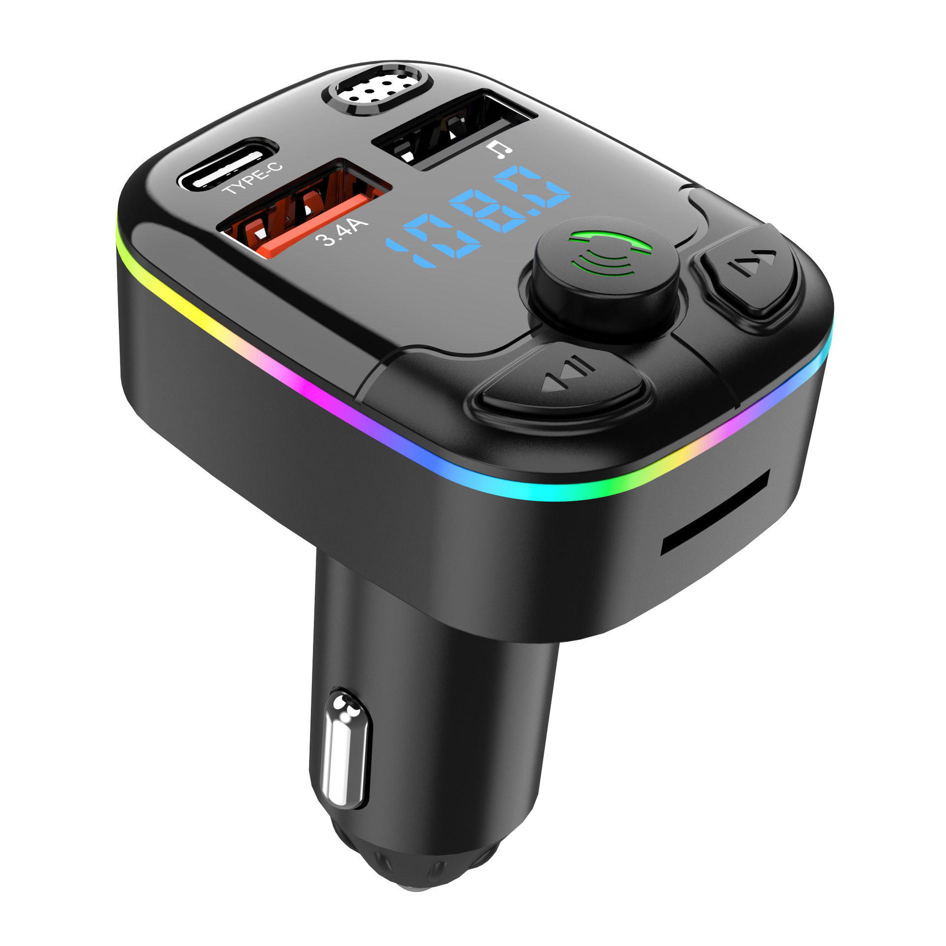 C9 cross-border e-commerce manufacturer car Bluetooth MP3 player hands-free call FM transmitter player PD fast charging